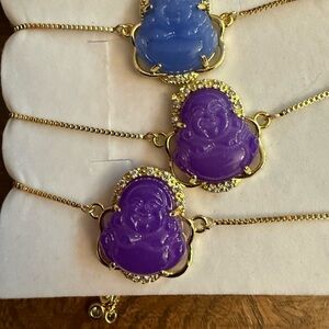 Gold and Purple Buddha Charm Bracelet
